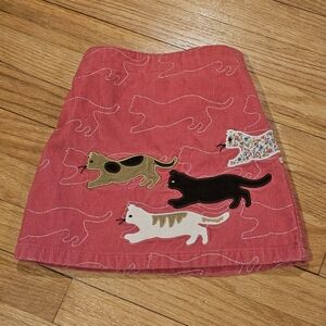 Lands' End Pink Cat Skirt